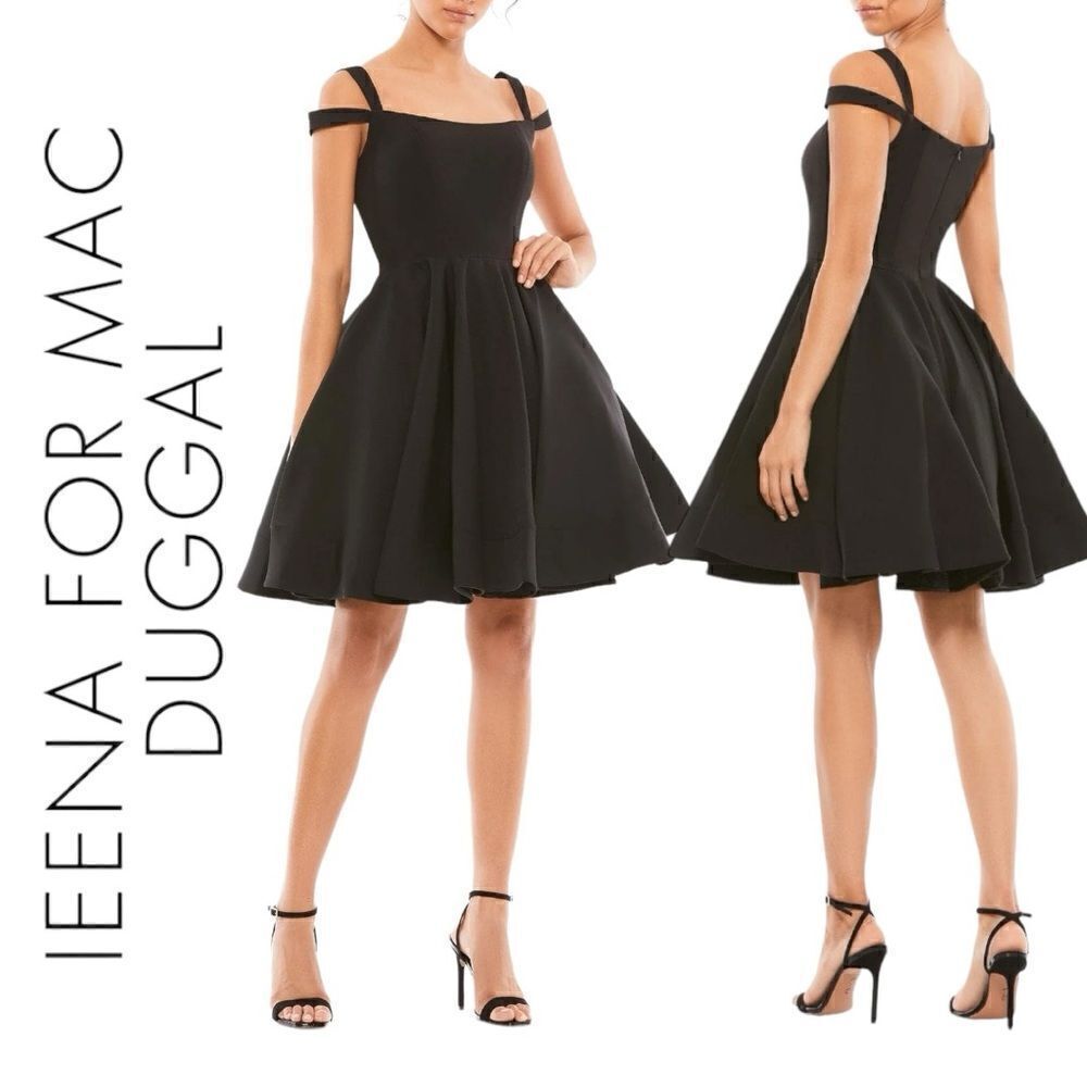 MAC DUGGAL Ieena by Mac Duggal Women’s Wide Square Neckline A-Line Dress Size 0